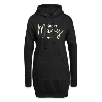 Tee-shirt Mamie/ Super mamy/ Mamie - Sweat-shirt à capuche long Femme - noir - Devant