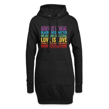 La science est l’amour réel, l’amour - Sweat-shirt à capuche long Femme - noir - Devant