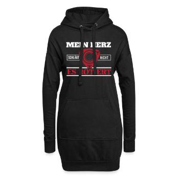 Mein Herz schlägt nicht es Rotiert - Hoodie-Kleid - Schwarz - Vorne