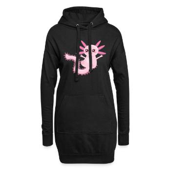 Axolotl Baby | Süßer Schwanzlurch Molch - Hoodie-Kleid - Schwarz - Vorne