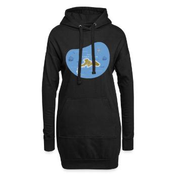 Robinson Crusoe einsame Insel Abenteuer isoliert - Hoodie-Kleid - Schwarz - Vorne