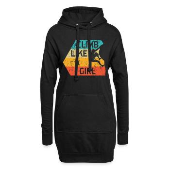 Grimpez comme une fille Alpinistes rétro - Sweat-shirt à capuche long Femme - noir - Devant