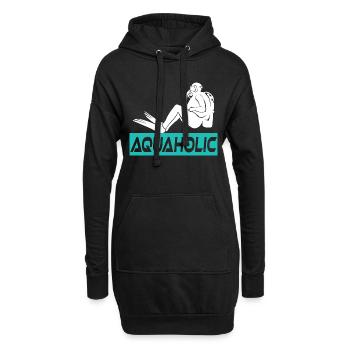 Plongeur aquaholic scuba diving - Sweat-shirt à capuche long Femme - noir - Devant