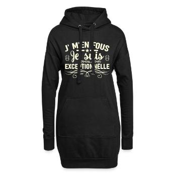 JE SUIS exceptionnelle - Sweat-shirt à capuche long Femme - noir - Devant