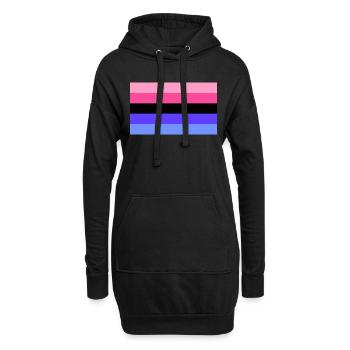 LGBTQIA Omnisexuell Flagge - Hoodie-Kleid - Schwarz - Vorne