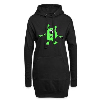 Monster Alien - Hoodie-Kleid - Schwarz - Vorne