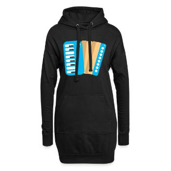 Accordéon - Sweat-shirt à capuche long Femme - noir - Devant