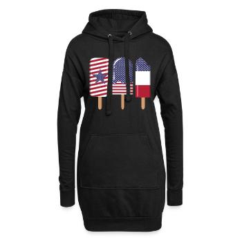 4. Juli USA - Hoodie-Kleid - Schwarz - Vorne