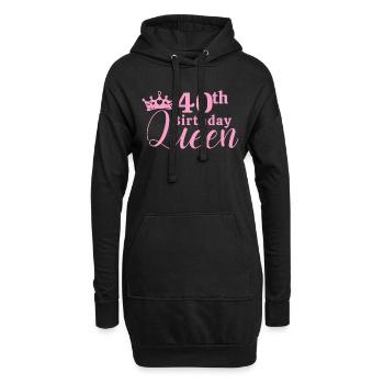 40. Geburtstag - Hoodie-Kleid - Schwarz - Vorne