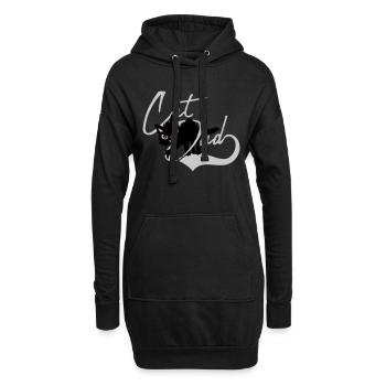 Chat Papa cool Design - Sweat-shirt à capuche long Femme - noir - Devant