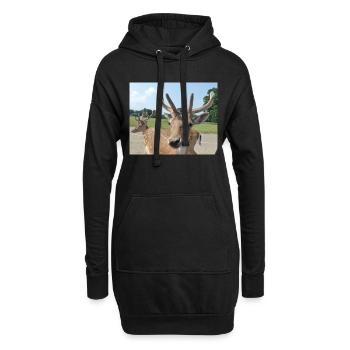 Close up of a Deer - Hoodie Dress - black - Front