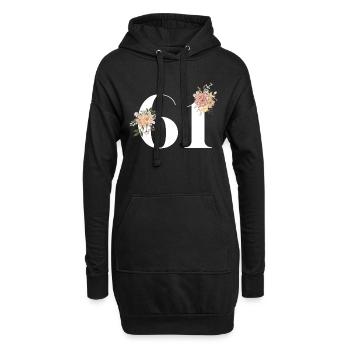 Blumen zum 61-jährigen Jubiläum (Geschenk von 61 Jahren) - Hoodie-Kleid - Schwarz - Vorne