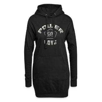 Power of love le pouvoir de l'amour - Sweat-shirt à capuche long Femme - noir - Devant