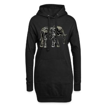 Éléphant - Sweat-shirt à capuche long Femme - noir - Devant