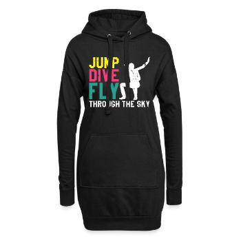 Jump Dive FLY Through The Sky Cool Retro Skydiving - Hoodie-Kleid - Schwarz - Vorne