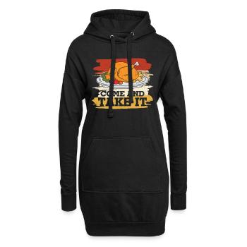 Come and take it - Funny Turkey - Sweat-shirt à capuche long Femme - noir - Devant