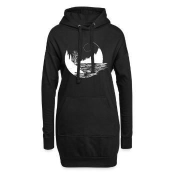 In die Berge - Hoodie-Kleid - Schwarz - Vorne
