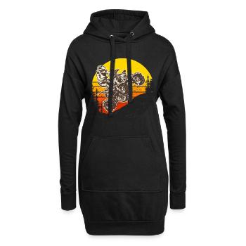 motocross quad moto cross motos quad - Sweat-shirt à capuche long Femme - noir - Devant