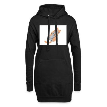 Süßes chilliges Kätzchen - Hoodie-Kleid - Schwarz - Vorne