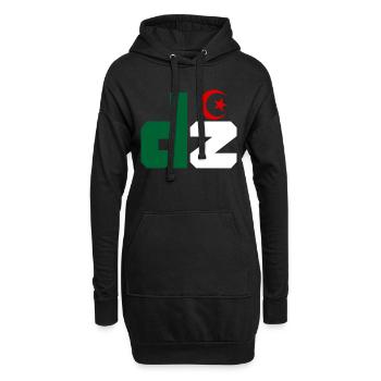 DZ Algérie - Sweat-shirt à capuche long Femme - noir - Devant