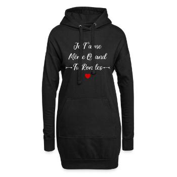 Je t'aime meme quand tu ronfles - Sweat-shirt à capuche long Femme - noir - Devant