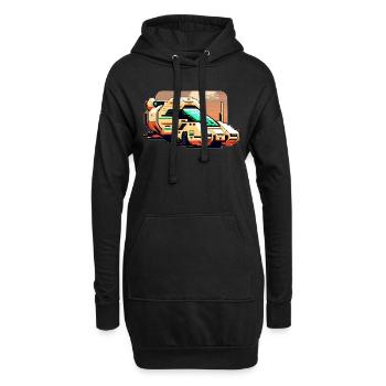 Transporteur futuriste sur une planète - Sweat-shirt à capuche long Femme - noir - Devant