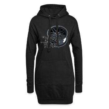 Guter Rad ist teuer // Illustration + Spruch - Hoodie-Kleid - Schwarz - Vorne