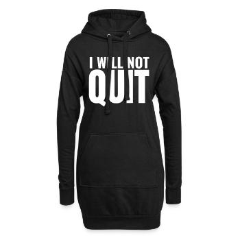Je n’abandonnerai pas Citation de motivation Exercice Fitnes - Sweat-shirt à capuche long Femme - noir - Devant