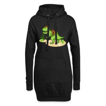 Cowboy T-Rex avec petit chapeau et selle - Sweat-shirt à capuche long Femme - noir - Devant