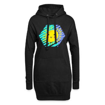 Sonne Cartoon Sonnenschein Lächeln - Hoodie-Kleid - Schwarz - Vorne