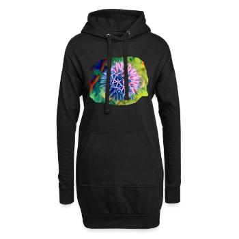 Fleur - Sweat-shirt à capuche long Femme - noir - Devant