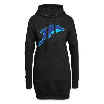 Der Delphin - Hoodie-Kleid - Schwarz - Vorne