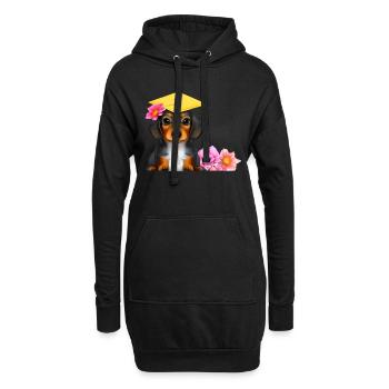 Bachelor Dachshund Schulabschluss Studium Hunde - Hoodie-Kleid - Schwarz - Vorne