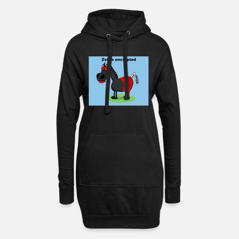 Zebra encrypted - Hoodie-Kleid - Schwarz