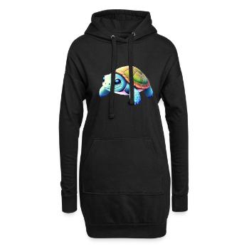 tortue - Sweat-shirt à capuche long Femme - noir - Devant