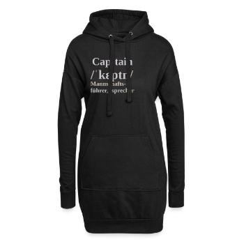 captain - Hoodie-Kleid - Schwarz - Vorne