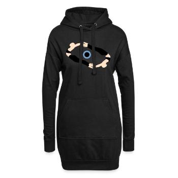 Auge - Hoodie-Kleid - Schwarz - Vorne