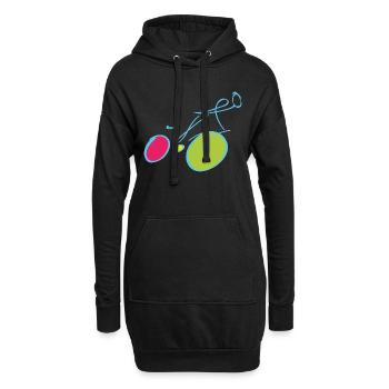 Radfahrer - Hoodie-Kleid - Schwarz - Vorne