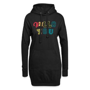 Sprüche - Hoodie-Kleid - Schwarz - Vorne