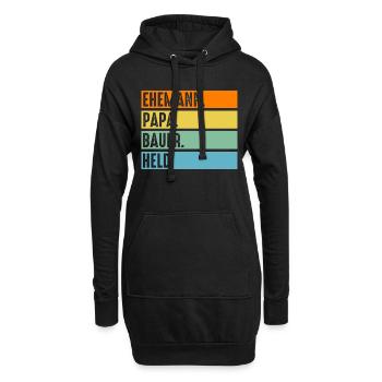 Landwirtschaft Landwirt Traktor Vater Papa Bauer - Hoodie-Kleid - Schwarz - Vorne