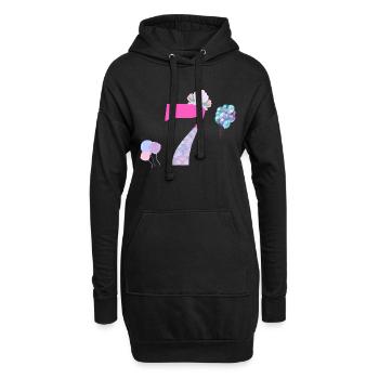 7. Geburtstag Meerjungfrau - Hoodie-Kleid - Schwarz - Vorne