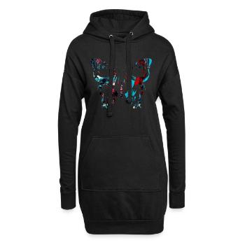 Tattoo Schmetterling Natur Schmetterlinge Niedlicher Sommerkokon - Hoodie-Kleid - Schwarz - Vorne