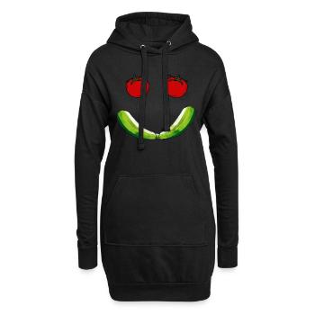 Smile Tomatoes - Hoodie-Kleid - Schwarz - Vorne