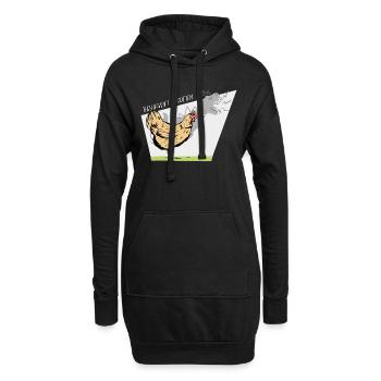 Lustiges Huhn mit Dinosaurierschatten - das haben sie nicht - Hoodie-Kleid - Schwarz - Vorne