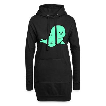 robbe - Hoodie-Kleid - Schwarz - Vorne