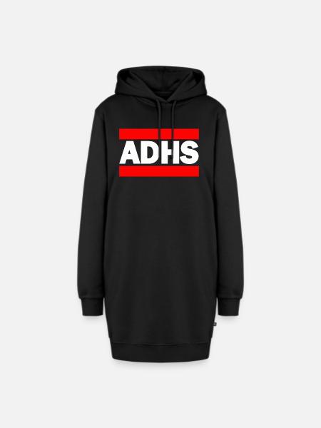 ADHS - Hoodie-Kleid - Schwarz