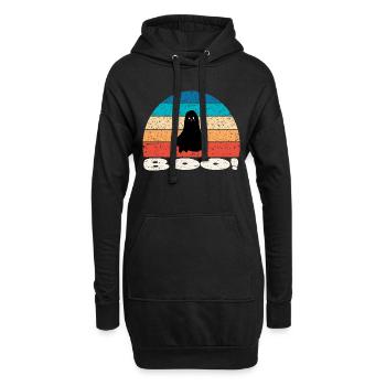 Retro vintage Sunset Halloween Ghost - Hoodie-Kleid - Schwarz - Vorne