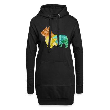 CORGI geometrisch bunt - Hoodie-Kleid - Schwarz - Vorne