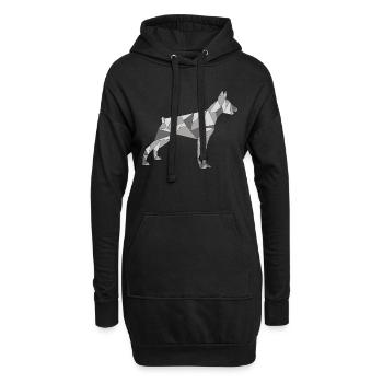DOBERMAN GÉOMÉTRIQUE - Sweat-shirt à capuche long Femme - noir - Devant