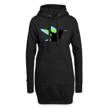 kolibri - Hoodie-Kleid - Schwarz - Vorne